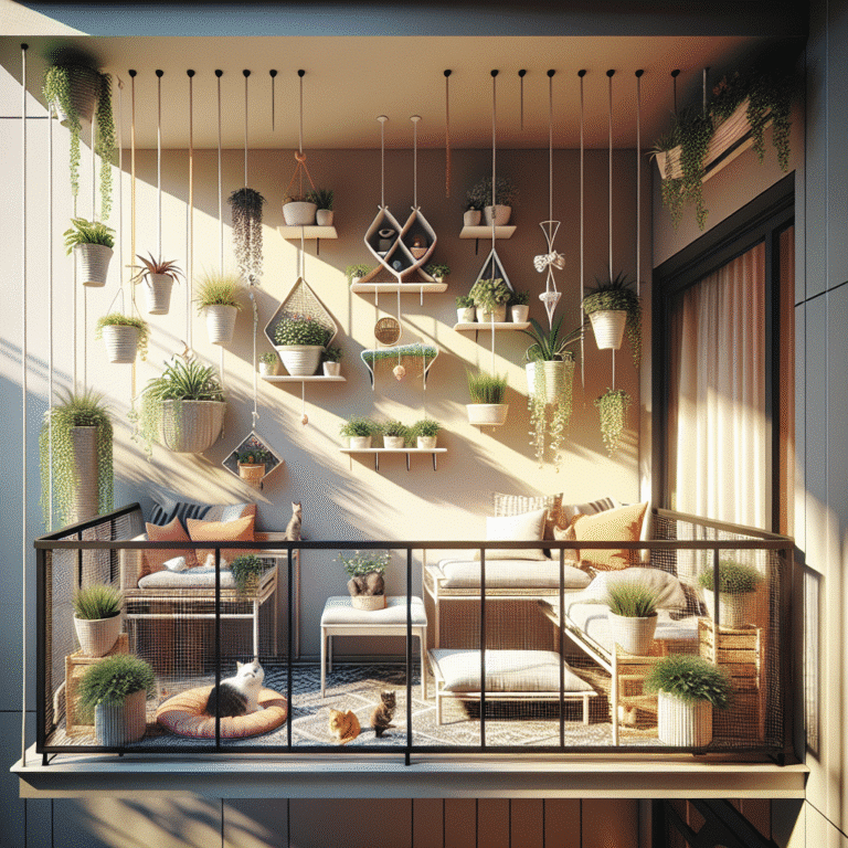 decoração de varanda amiga dos gatos.