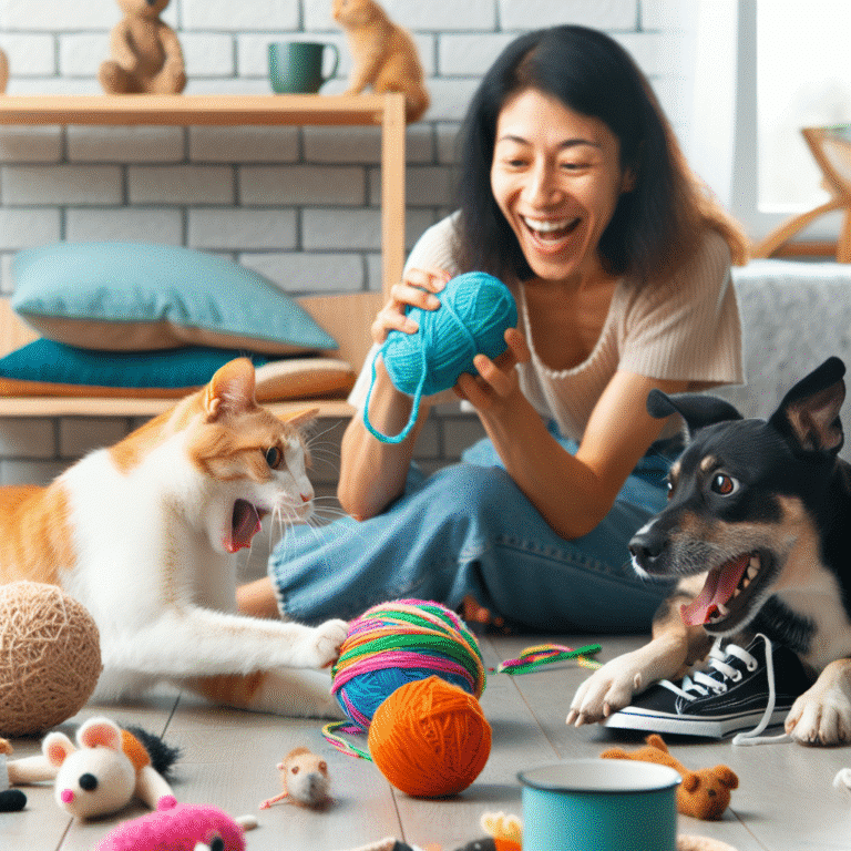 brinquedos caseiros para gatos e cães